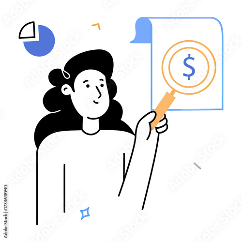 Uncover financial insights with a magnifying glass on a document, symbolizing strategic analysis and business growth opportunities