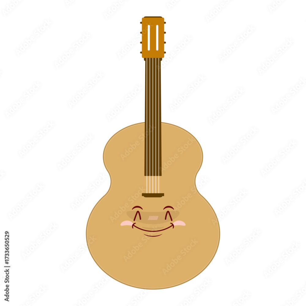 Fototapeta premium guitar smile face cartoon cute