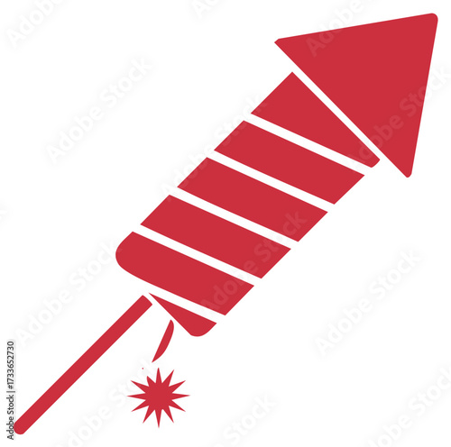 Red Cartoon Firecracker Festive Celebratory Illustration