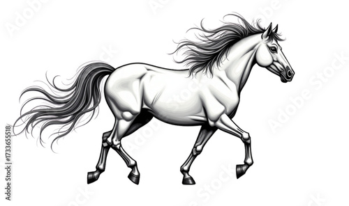 Elegant running horse illustration 