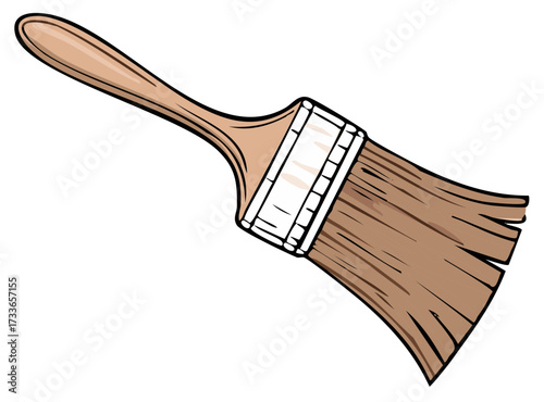 Brown paint brush artistic vector illustration design for painting walls or art creation