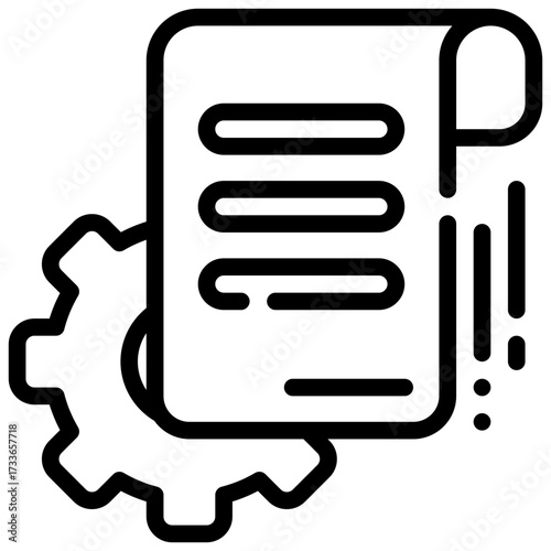 file paper report setting setup guidebook simple line icon
