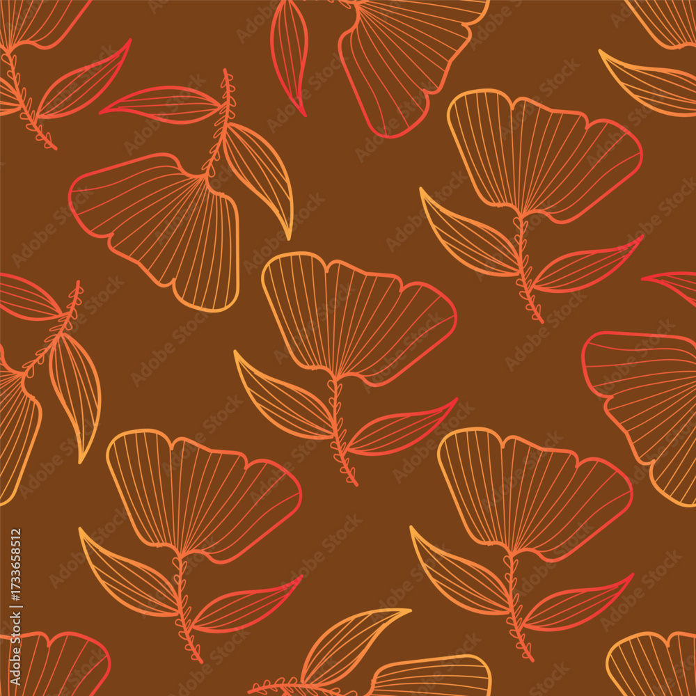 Fototapeta seamless pattern with leaves