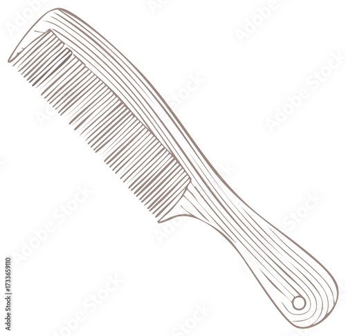 Elegant Hair Comb Illustration: Grooming and Personal Care Accessory with Style