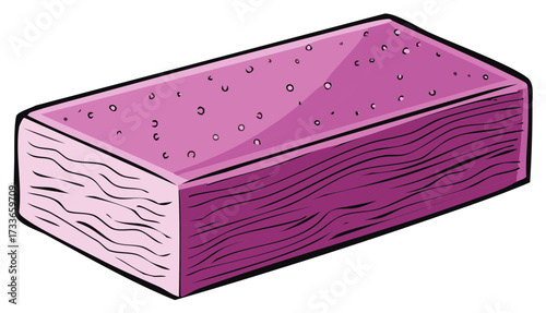Pink layered wafer biscuit snack food cartoon illustration