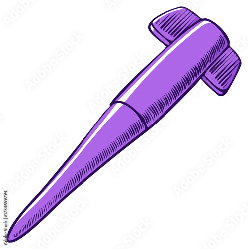 Purple Micropipette Illustration for Scientific Research and Laboratory Experiments with Chemical and Biological Solutions