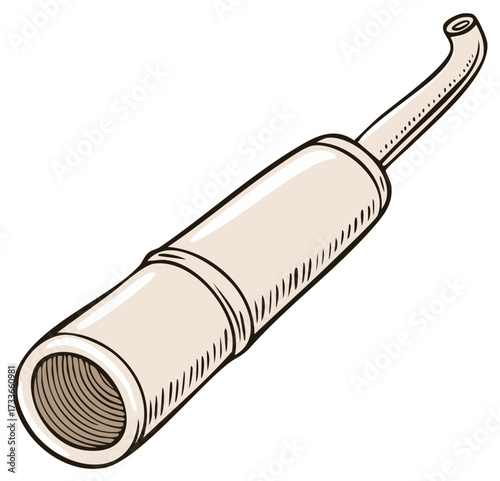 Simple line drawing of a vintage ear trumpet