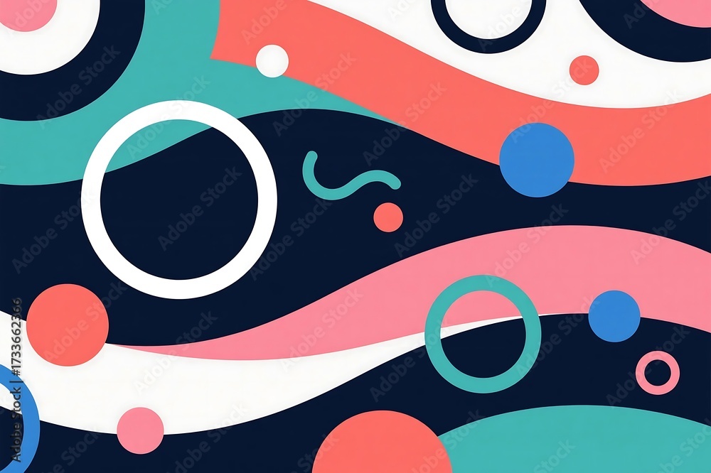 Obraz premium Abstract colorful background with seamless circle pattern design