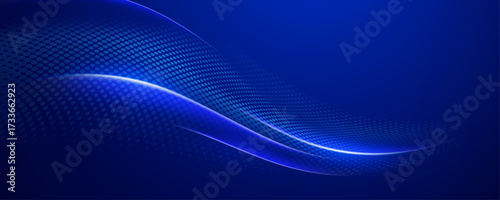 Dark blue flowing wave background
