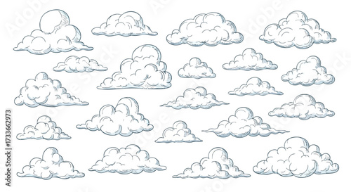 Sketchy Clouds Vector Illustration Set