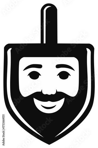 Smiling Dreidel with a beard