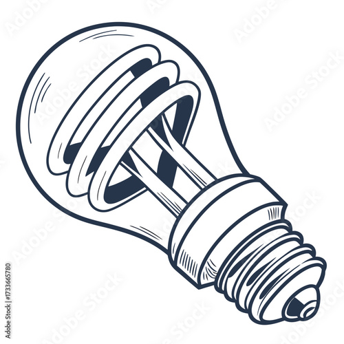 Sketch of a compact fluorescent light bulb compact fluorescent lamp