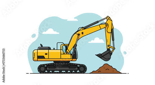 excavator vector illustration