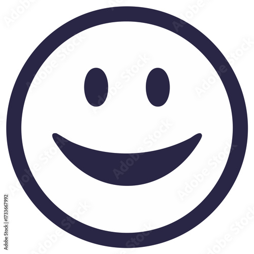 Simple Dark Blue Smiley Face Icon Graphic