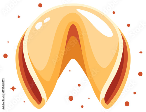 Whimsical Fortune Cookie Vector Illustration Symbolizing Luck and Predictions