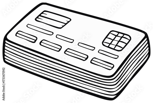 Cartoon doodle of a stack of credit cards for payment and financial concepts
