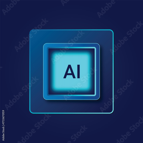 Futuristic AI Technology Icon