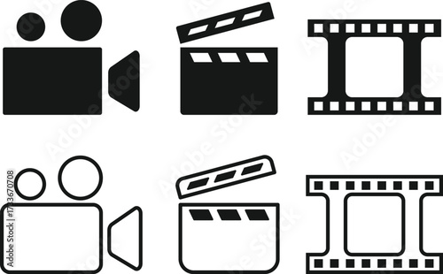 set of vector icons of film