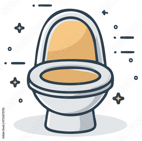Clean white toilet illustration for bathroom hygiene and modern sanitation concepts