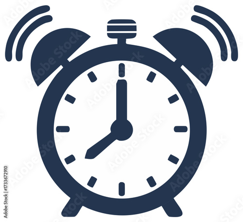 Alarm clock ringing, graphic representation of time, wake up concept
