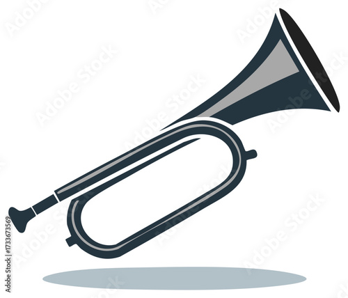 Classic bugle musical instrument vector illustration graphic design element