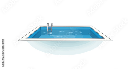 Sun-Kissed Pool Serene Swimming Area with Ladder and Refreshing Blue Water