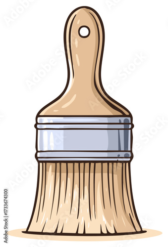 Cartoon illustration of a paint brush isolated