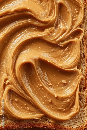 Creamy Peanut Butter Swirl on Toast - A Delicious Breakfast Treat.