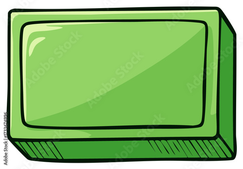 Green Rectangular Bar Illustration for Cleaning Freshness Personal Care