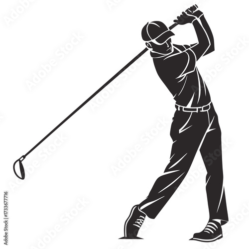 golfer hitting golf ball