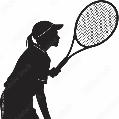 tennis player silhouette vector illustration