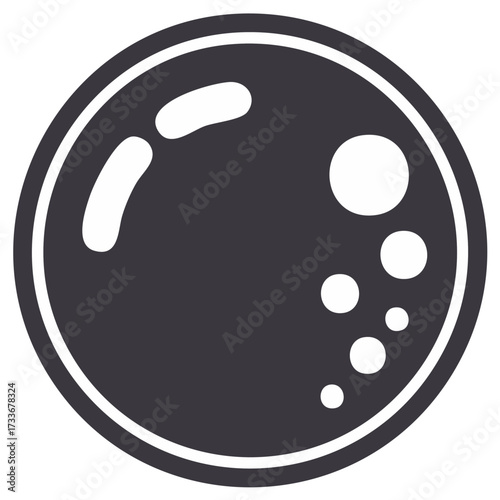 Shiny soap bubble or glossy sphere icon simple illustration