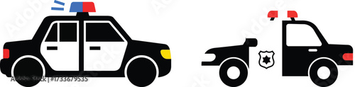 Cartoon Police Cars A Simple Illustration of Law Enforcement Vehicles