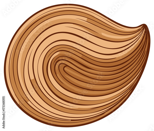 Stylized illustration of a swirling blonde hair strand with a natural wavy texture