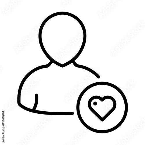 User account user with heart icon transparent background