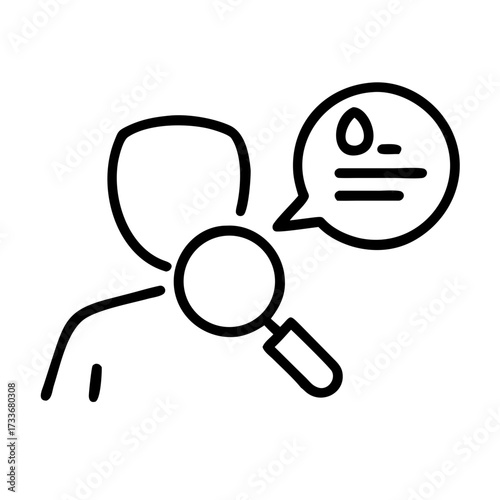 User account user with magnifying glass icon transparent background