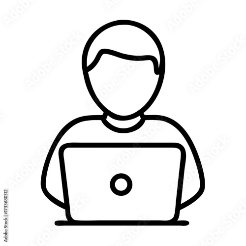 User account user with laptop icon transparent background