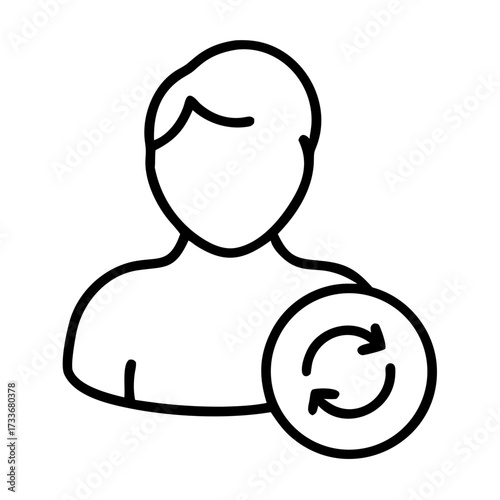 User account user with reload icon transparent background