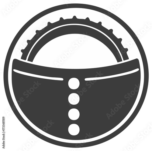 Abstract Graphic Illustration of an Unknown Object in Dark Gray and White
