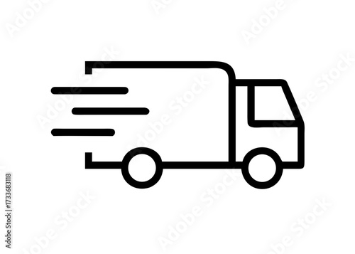 vector delivery truck for websites and digital marketing isolated background