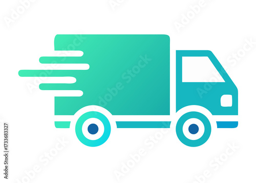 vector delivery truck for websites and digital marketing isolated background