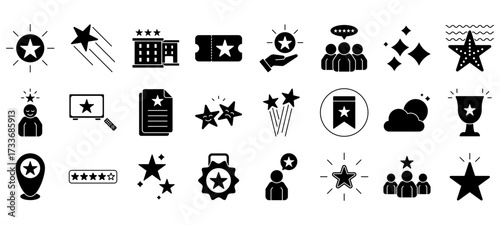 Set of Star Icons or symbols Vector fully editable file.