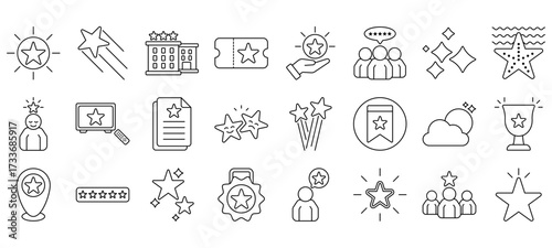 Set of Star Icons or symbols Vector fully editable file.