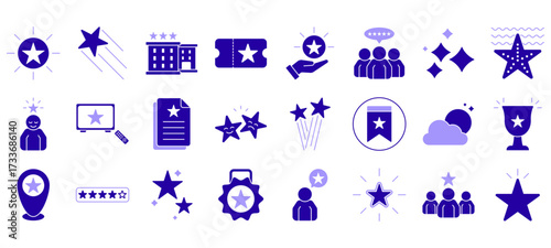 Set of Star Icons or symbols Vector fully editable file.