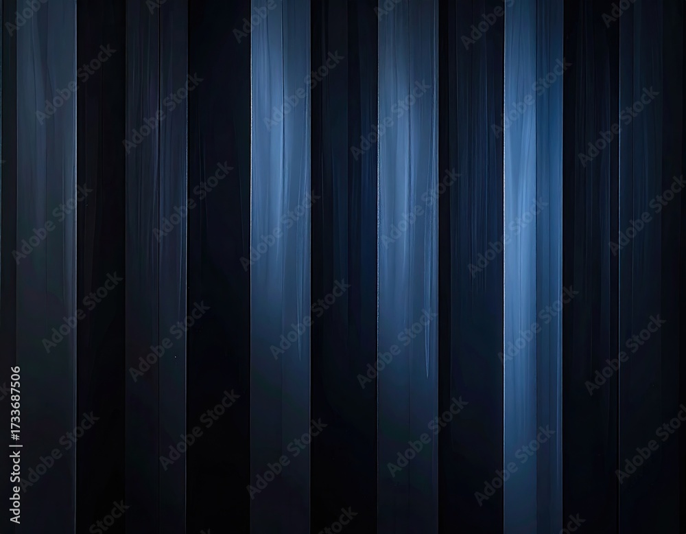 Obraz premium Abstract image of vertical bars in varying shades of blue, creating depth and contrast