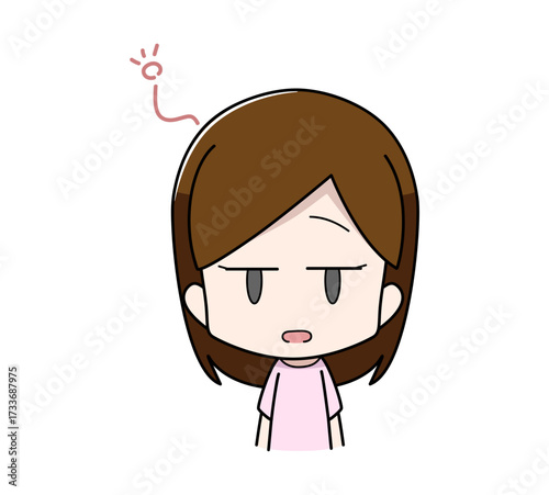 ボーっとしている女性のイラスト