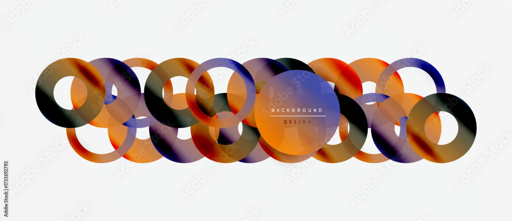 Fototapeta premium Abstract colorful overlapping circles create modern design. Background features text background design. Minimalist composition, vibrant hues.