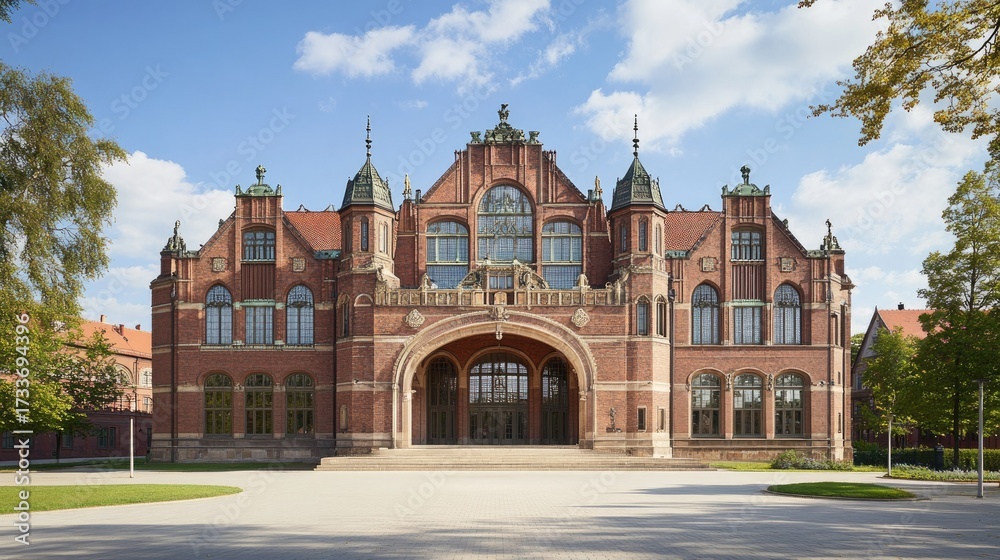 Obraz premium Lund University's Main Building: A Majestic Architectural Masterpiece