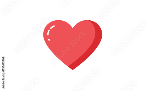 A simple, stylized red heart icon with a subtle shadow and highlight.