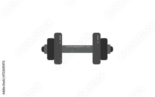 Illustration of a dumbbell with weights on either side, fitness equipment.